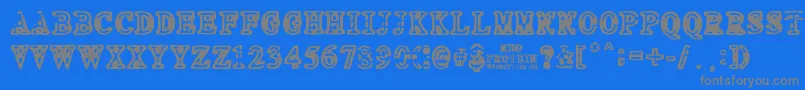 NEO PROTEIN-fontti – harmaat kirjasimet sinisellä taustalla