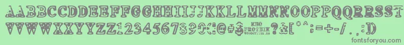 フォントNEO PROTEIN – 緑の背景に灰色の文字