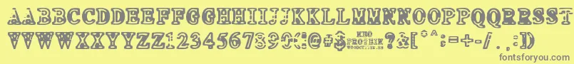 NEO PROTEIN-Schriftart – Graue Schriften auf gelbem Hintergrund