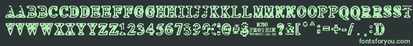 NEO PROTEIN-fontti – vihreät fontit mustalla taustalla