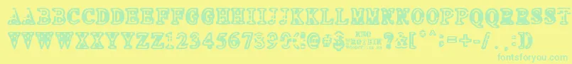 NEO PROTEIN Font – Green Fonts on Yellow Background