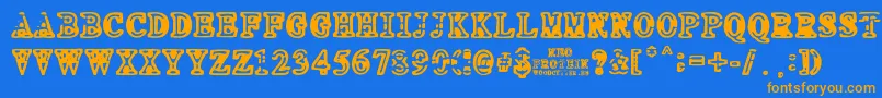 NEO PROTEIN-fontti – oranssit fontit sinisellä taustalla
