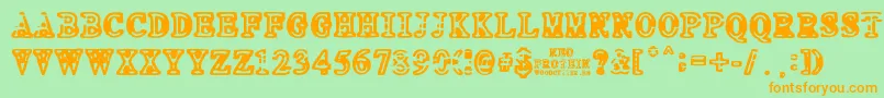 NEO PROTEIN-Schriftart – Orangefarbene Schriften auf grünem Hintergrund