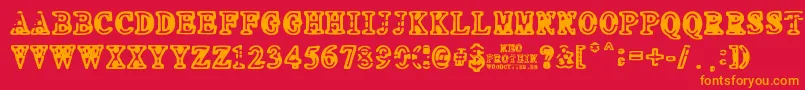 フォントNEO PROTEIN – 赤い背景にオレンジの文字