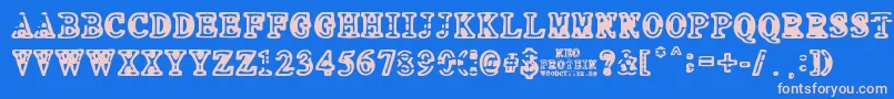 NEO PROTEIN-fontti – vaaleanpunaiset fontit sinisellä taustalla