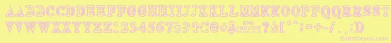 NEO PROTEIN-fontti – vaaleanpunaiset fontit keltaisella taustalla