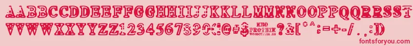 NEO PROTEIN-Schriftart – Rote Schriften auf rosa Hintergrund