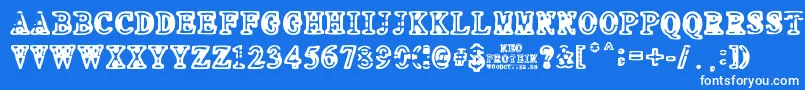 NEO PROTEIN-Schriftart – Weiße Schriften auf blauem Hintergrund