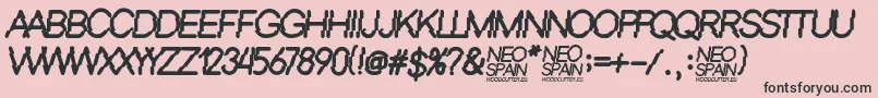 Czcionka Neo Spain – czarne czcionki na różowym tle