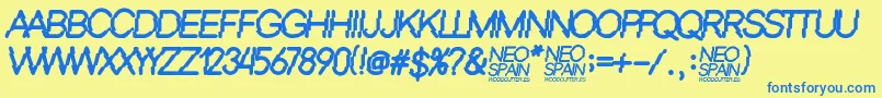 Czcionka Neo Spain – niebieskie czcionki na żółtym tle