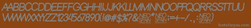 Czcionka Neo Spain – szare czcionki na brązowym tle