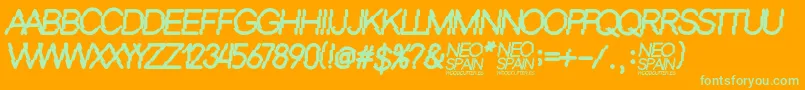 Czcionka Neo Spain – zielone czcionki na pomarańczowym tle