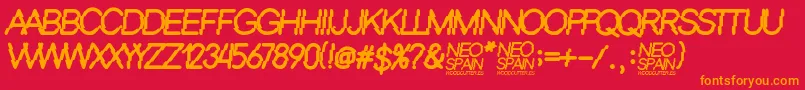 Шрифт Neo Spain – оранжевые шрифты на красном фоне