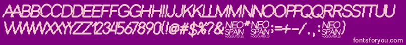 Neo Spain Font – Pink Fonts on Purple Background