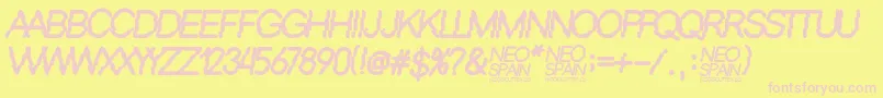 Neo Spain Font – Pink Fonts on Yellow Background