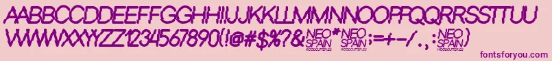 Neo Spain Font – Purple Fonts on Pink Background