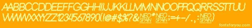 Шрифт Neo Spain – жёлтые шрифты на оранжевом фоне