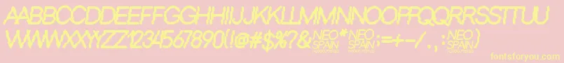 Czcionka Neo Spain – żółte czcionki na różowym tle