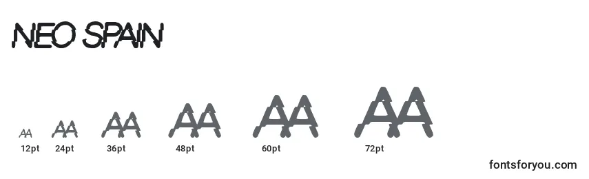 Neo Spain Font Sizes