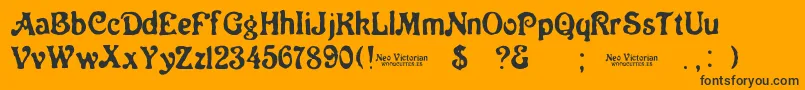 Neo Victorian Font – Black Fonts on Orange Background