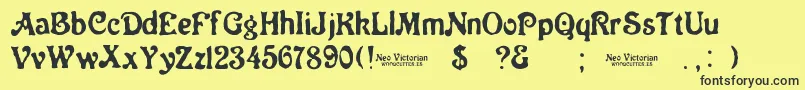 Neo Victorian Font – Black Fonts on Yellow Background