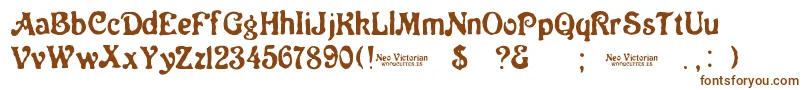 フォントNeo Victorian – 白い背景に茶色のフォント