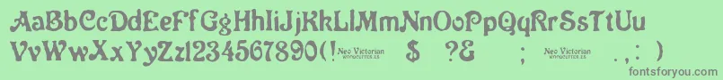 Neo Victorian Font – Gray Fonts on Green Background