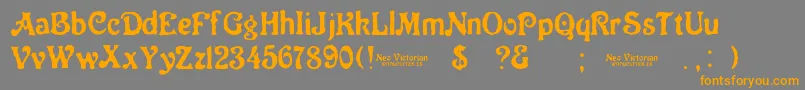 Neo Victorian Font – Orange Fonts on Gray Background