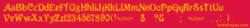 Neo Victorian Font – Orange Fonts on Red Background