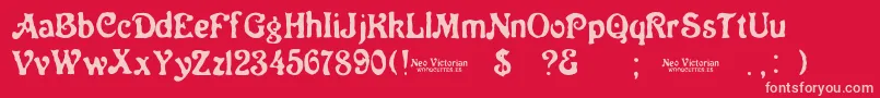 Neo Victorian Font – Pink Fonts on Red Background