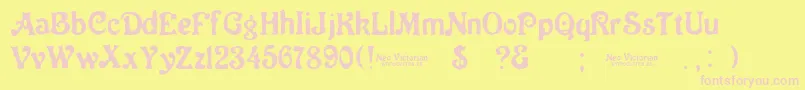 Neo Victorian Font – Pink Fonts on Yellow Background