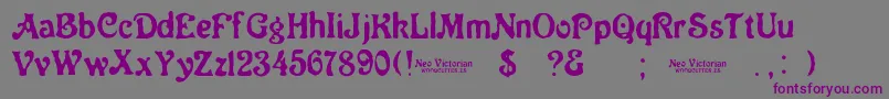 Neo Victorian-fontti – violetit fontit harmaalla taustalla