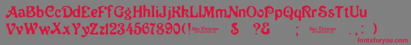 フォントNeo Victorian – 赤い文字の灰色の背景