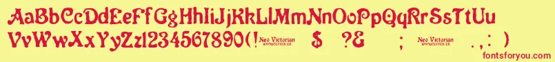 Neo Victorian Font – Red Fonts on Yellow Background