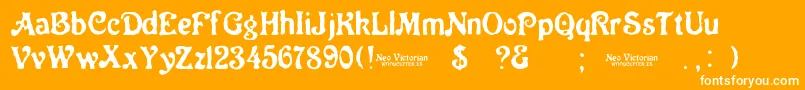 Neo Victorian Font – White Fonts on Orange Background