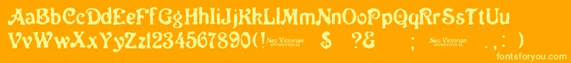 Neo Victorian Font – Yellow Fonts on Orange Background