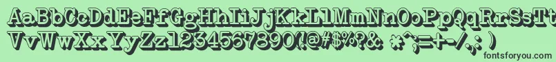 NeoBulletin Extruded Font – Black Fonts on Green Background