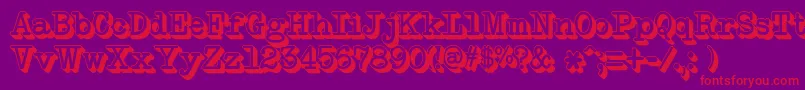 NeoBulletin Extruded Font – Red Fonts on Purple Background