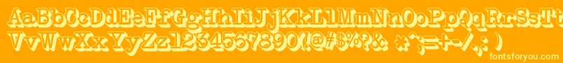 NeoBulletin Extruded Font – Yellow Fonts on Orange Background