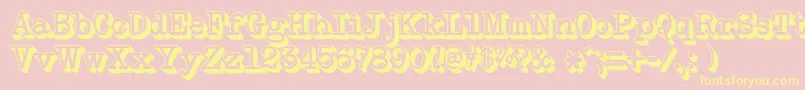 NeoBulletin Extruded-Schriftart – Gelbe Schriften auf rosa Hintergrund