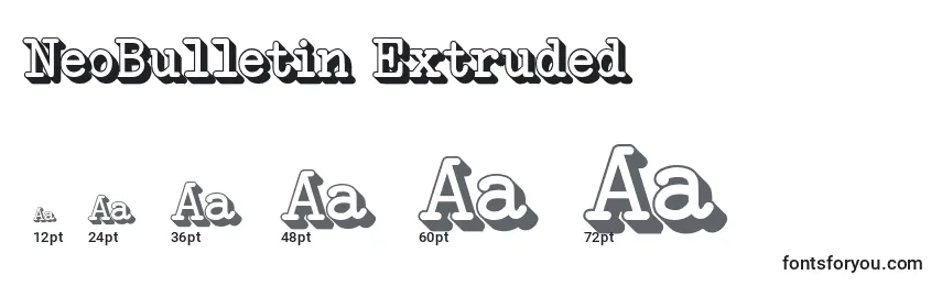 Größen der Schriftart NeoBulletin Extruded