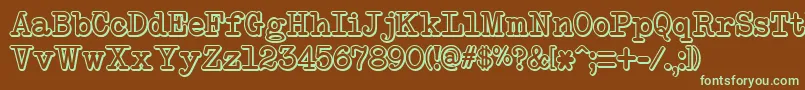 NeoBulletin Shadow Font – Green Fonts on Brown Background