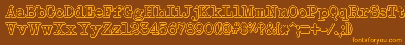 NeoBulletin Shadow Font – Orange Fonts on Brown Background