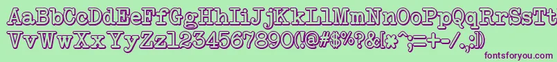 NeoBulletin Shadow Font – Purple Fonts on Green Background