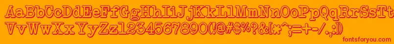 NeoBulletin Shadow Font – Red Fonts on Orange Background