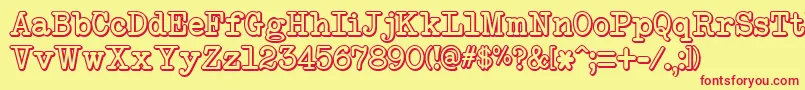 NeoBulletin Shadow Font – Red Fonts on Yellow Background