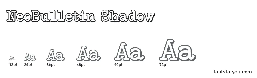 Размеры шрифта NeoBulletin Shadow
