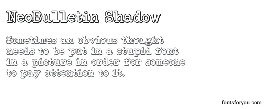 Przegląd czcionki NeoBulletin Shadow