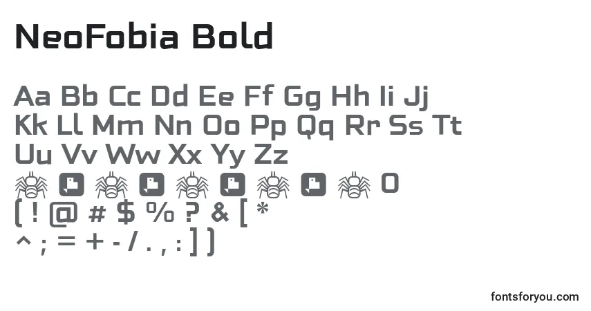 Шрифт NeoFobia Bold – алфавит, цифры, специальные символы