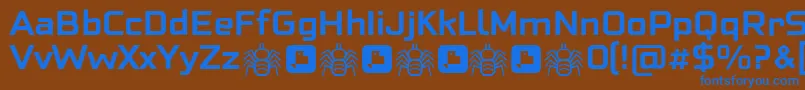 フォントNeoFobia Bold – 茶色の背景に青い文字